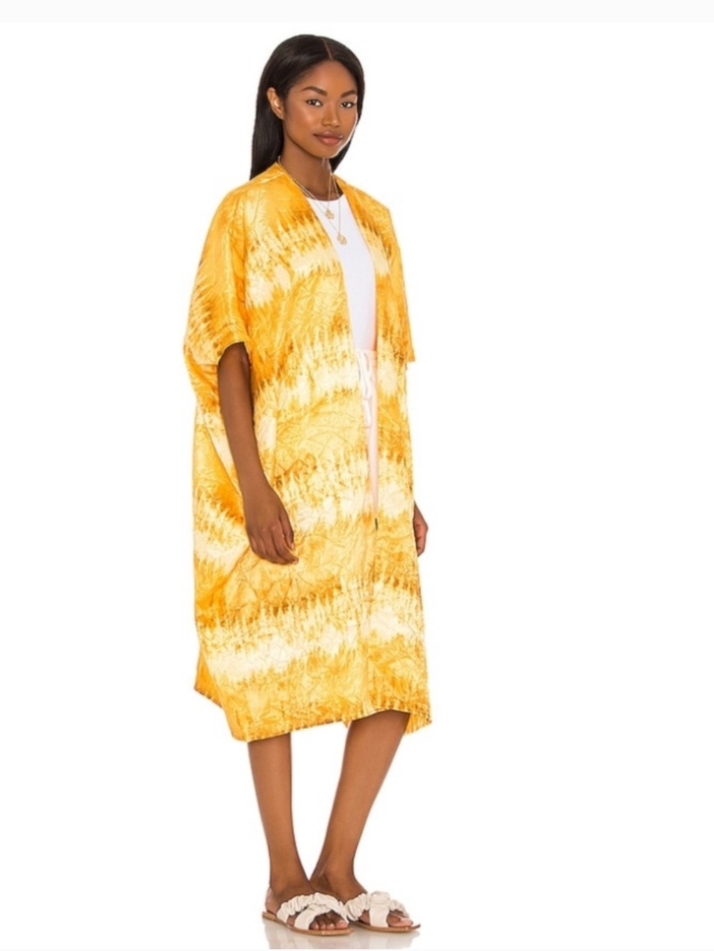 House of Harlow 1960 x Revolve Danna Kimono in Golden Tie Dye - NWT - Picture 11 of 12